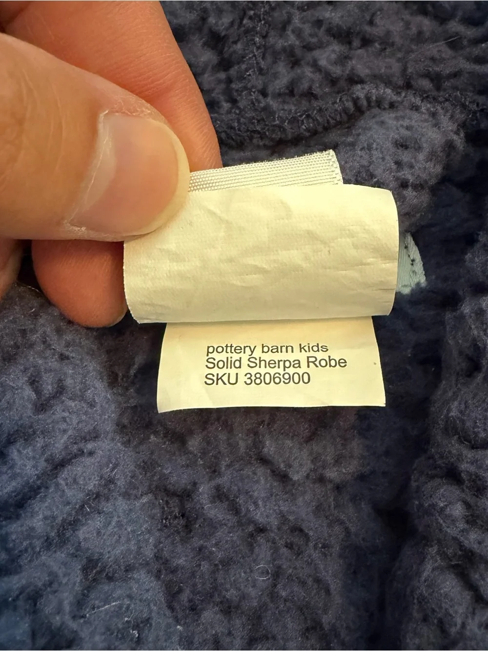 Pottery Barn Kids Solid Sherpa Robe in Navy | Kids 2T - 3T